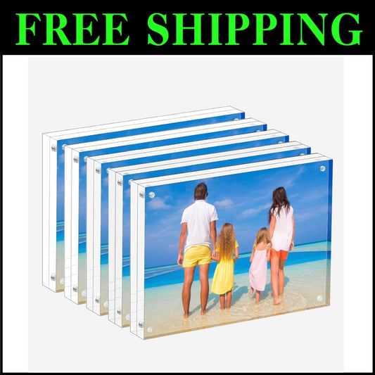 Crystal Clear 5x7 Double-Sided Magnetic Acrylic Frames - Perfect for Gifting