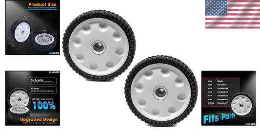 2x Durable 8-Inch Front Wheel Set for Troy-Bilt Lawn Mowers - Aftermarket Part