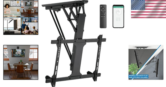 Electric Flip-Down TV Bracket Holds Up to 77 lbs - Perfect for Stylish Spaces