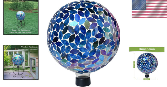 10-inch Artistic Mosaic Gazing Ball – Tranquil Lighting for Outdoor Spaces
