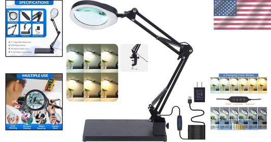 Versatile 2-in-1 10X Magnifying Lamp - Ideal for Sewing, Crafting, and Reading
