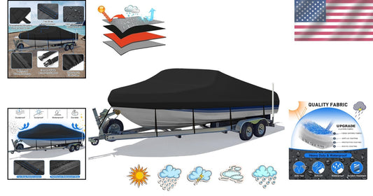 All-Weather 20'-22' Heavy-Duty Boat Cover with Adjustable Straps & Protection