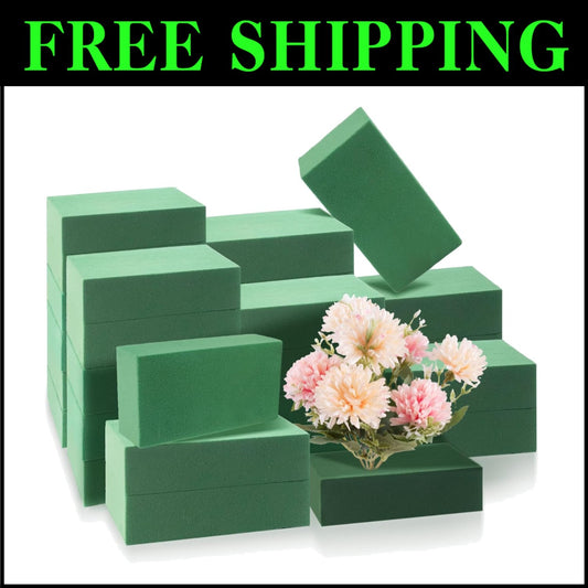 35 Pcs Green Wet & Dry Floral Foam for Custom Arrangements - 5.5”L x 3.1”W