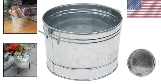 Multi-Purpose 50 Gallon Galvanized Steel Tub – Ideal for Garden & Entertaining