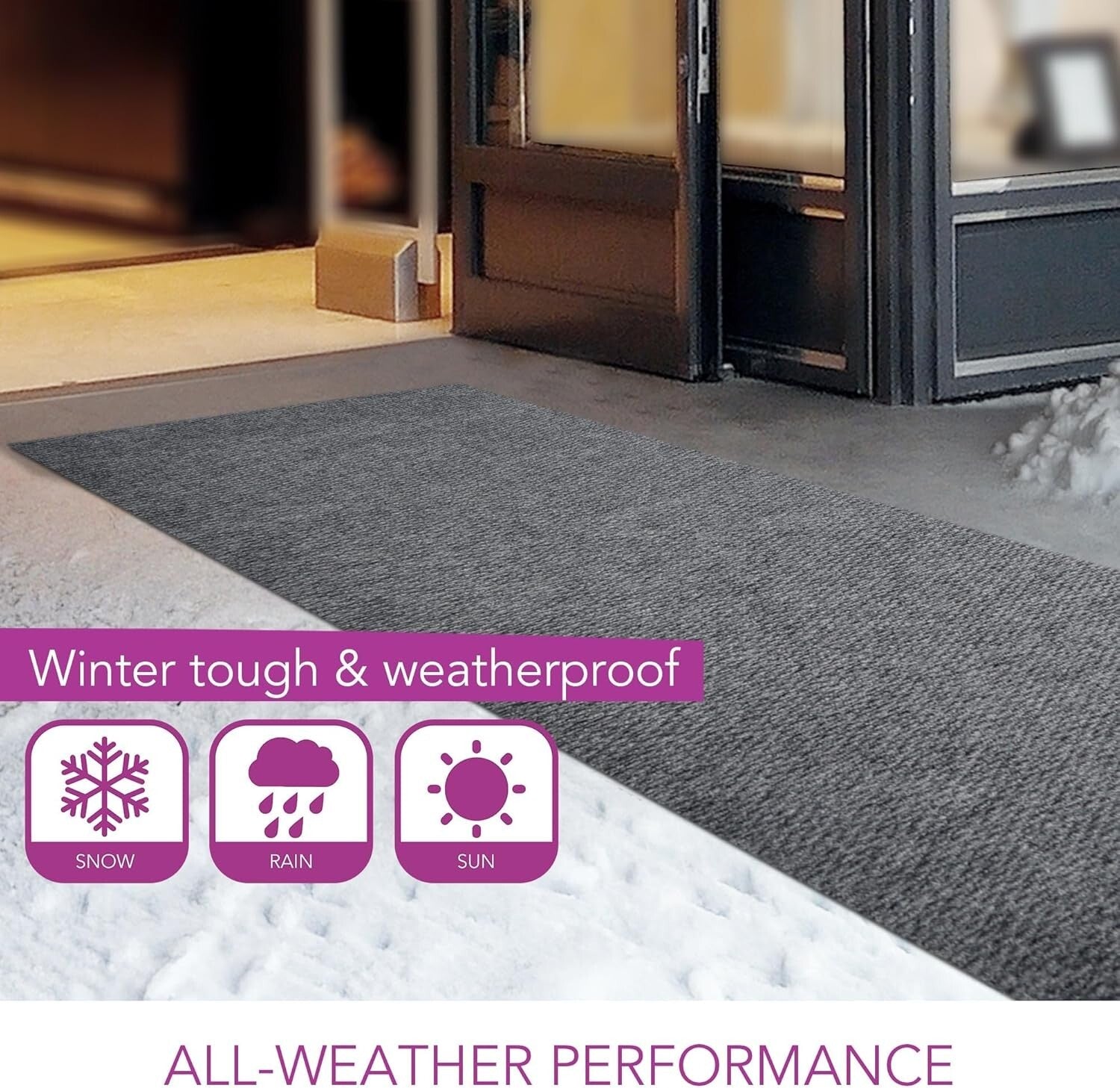 Versatile Hallway Runner - Eco-Friendly Non-Slip 3ft x 8ft Carpet in Grey
