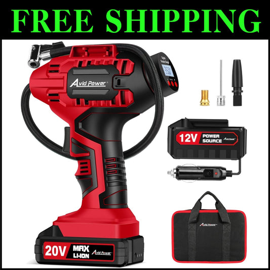 Multi-Purpose 20V Tire Inflator - Lightweight, Fast, with Tool Bag Accessory