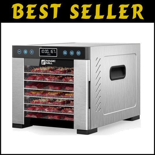 Premium 7-Tray Stainless Steel Food Dehydrator with Digital Timer and Keep Warm