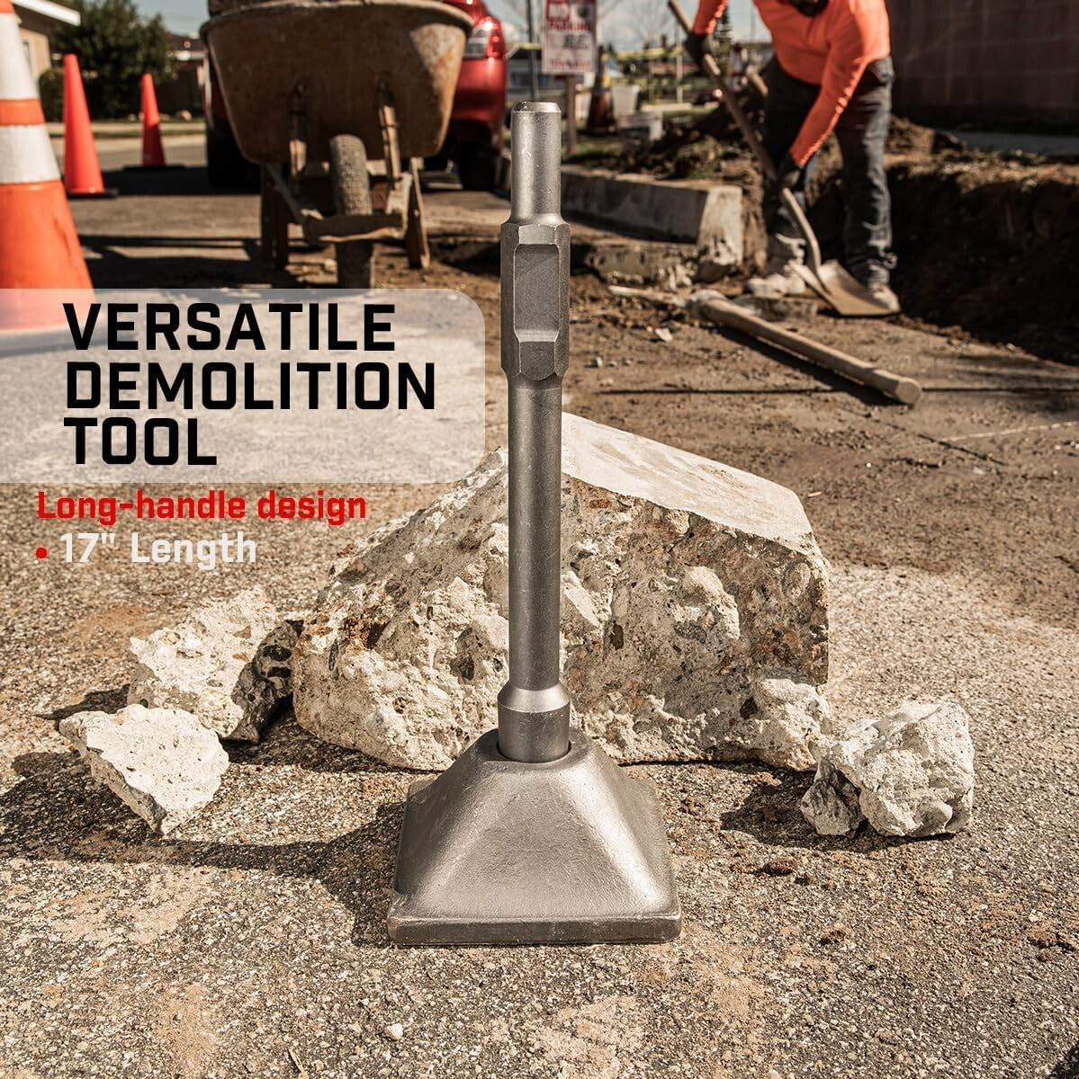 Durable 6" Tamper Plate & Shank for Versatile Demolition Hammer Projects