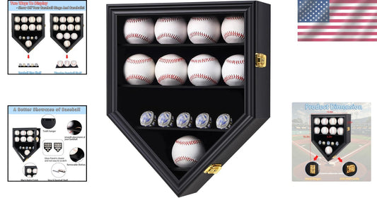 Stylish Baseball & Championship Ring Display Case with Detachable Partitions