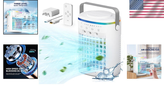 Whisper-Quiet Personal Air Conditioner with Remote, Timer & Colorful Night Light