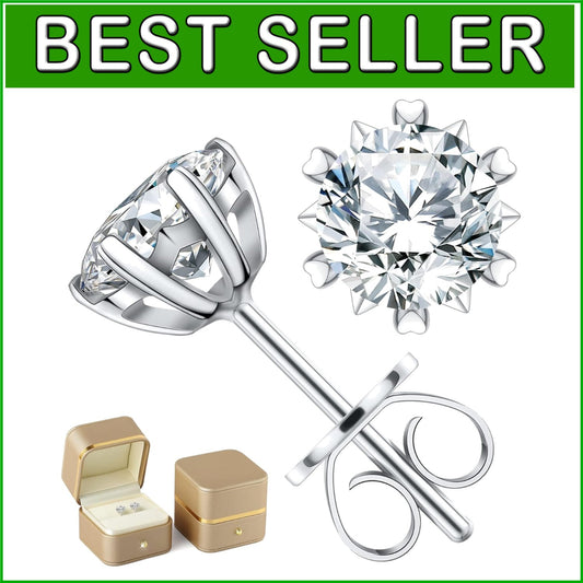 Exquisite Moissanite Stud Earrings, Perfect Anniversary Gift for Her (0.6-3 ct)