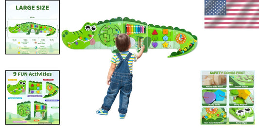 Vibrant 9-in-1 Sensory Wall Board for Kids - Perfect for Playrooms & Classrooms