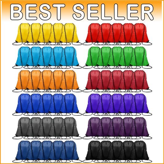Customizable 120 Pcs Drawstring Backpacks in 12 Colors - Ideal for Sports & More