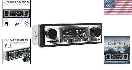 Advanced Retro Car Audio System with Bluetooth, Remote & Appointment Assistant