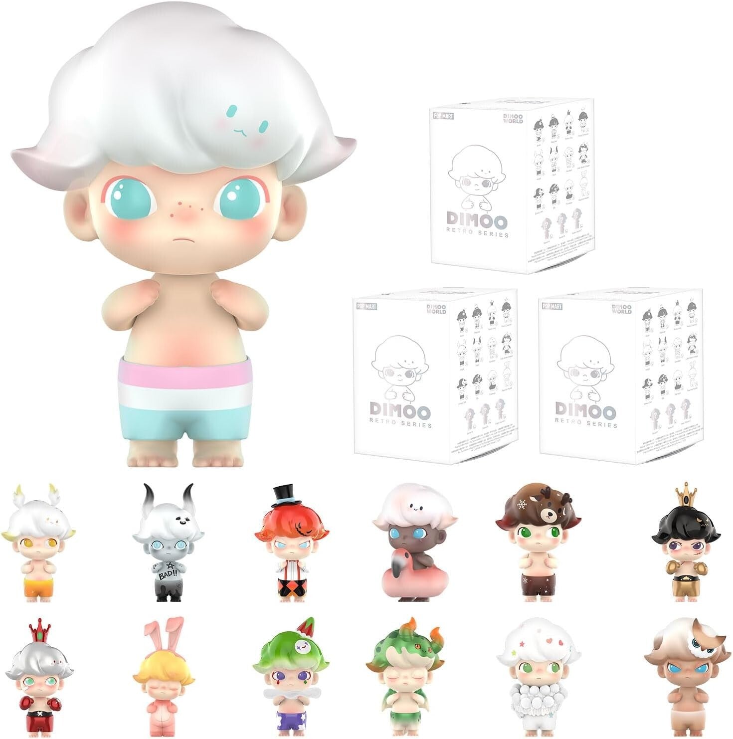 3PC DIMOO Collectible Retro Blind Box Toy Figures – Surprise Designs!