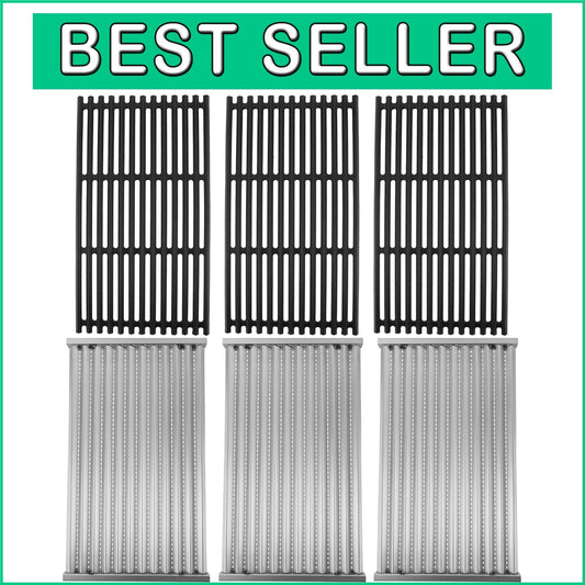 Durable Cast Iron Grill Grates & Emitter Plates - Fits Charbroil 4 Burner Models