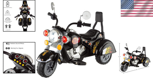 Battery-Powered Kids Motorcycle with Reverse, Headlights & Sound Effects