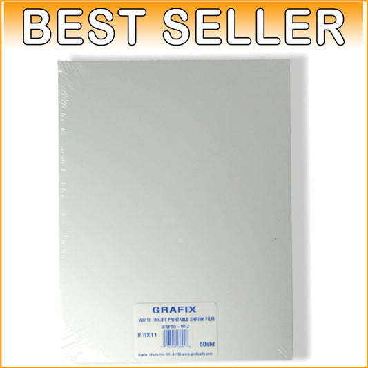 50 Sheets of Inkjet Printable White Opaque Shrink Film - 8.5"x11" Craft Packs