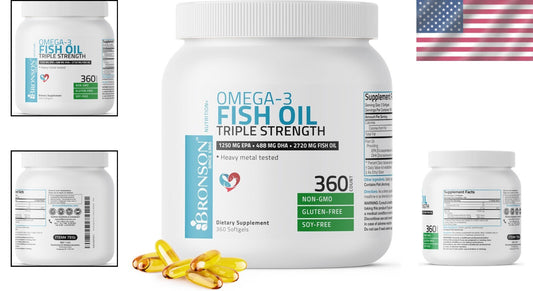 Omega-3 Fish Oil Formula - Supports Heart, Brain & Joint Health, 360 Softgels