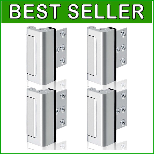 4-Pack Childproof Door Reinforcement Locks - High Security Aluminum Finish