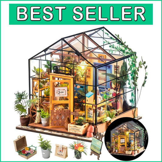 Charming DIY Mini Greenhouse Kit with Furniture: Perfect Gift for Plant Lovers