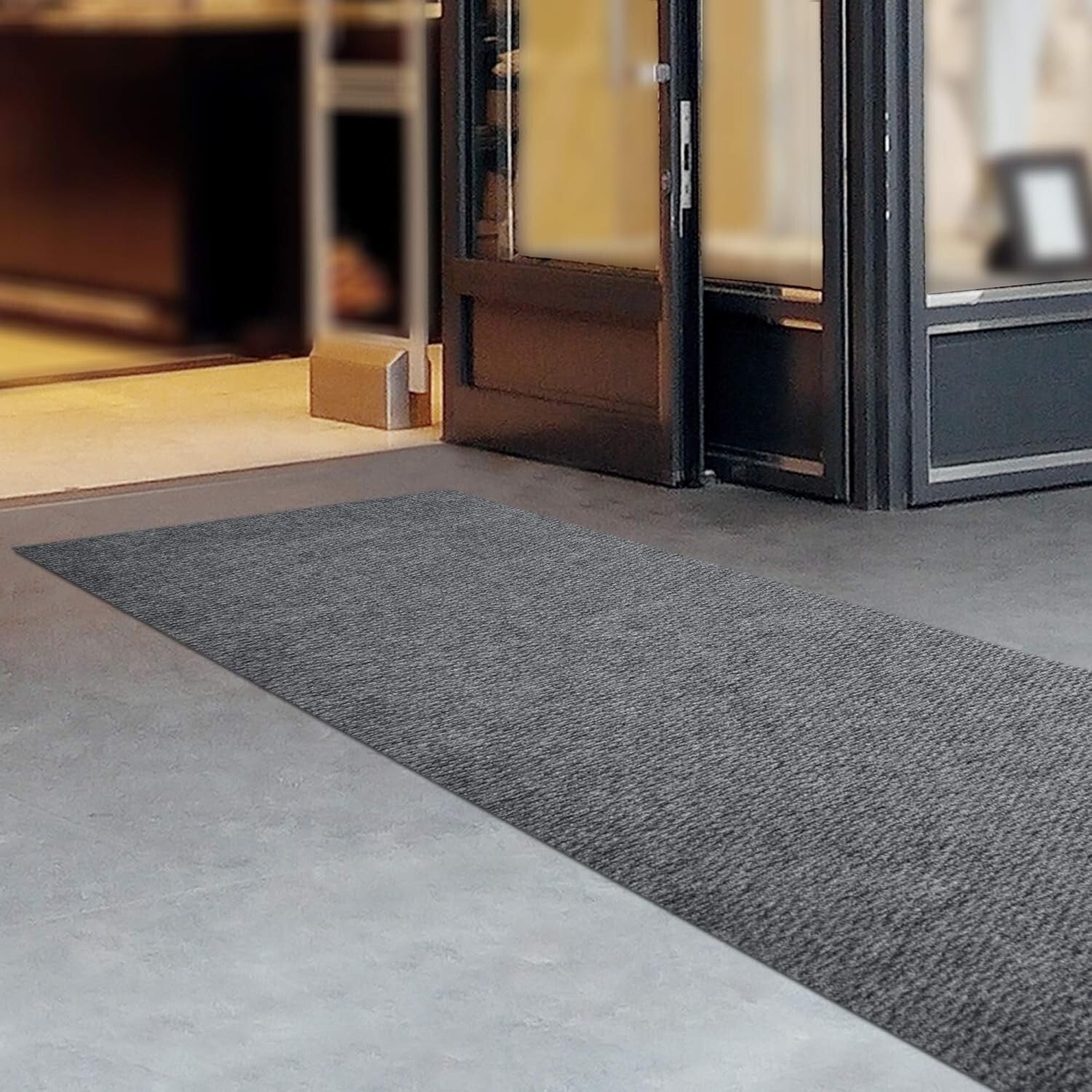 Versatile Hallway Runner - Eco-Friendly Non-Slip 3ft x 8ft Carpet in Grey