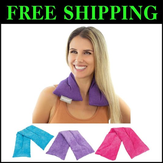 Microwave Heating Pad Gift Pack - 3 Aromatherapy Neck Wraps for Muscle Relief