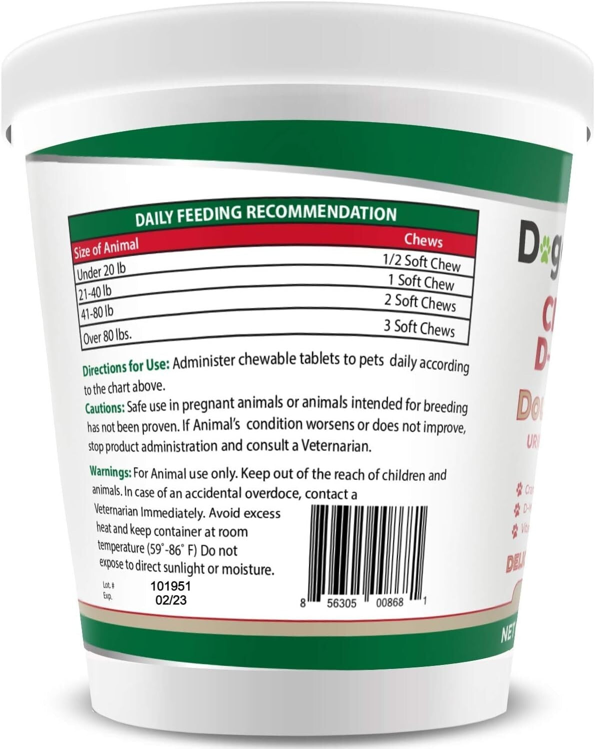 Vet-Recommended Cranberry D-Mannose Soft Chews - UTI Prevention for Pets