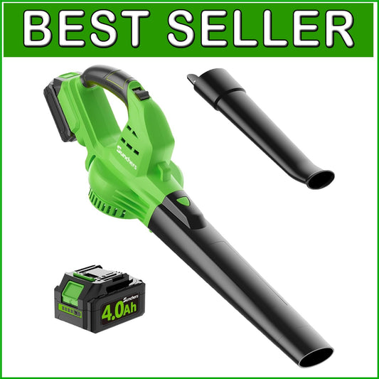 Cordless Leaf Blower with 4.0Ah Battery - 135MPH High-Speed Green Tool