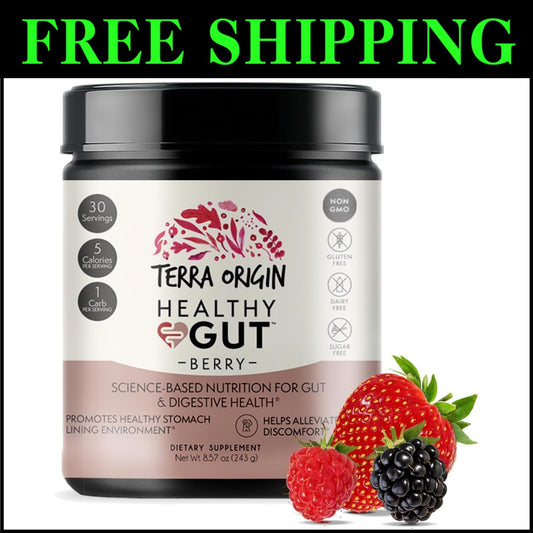 Berry Flavor Healthy Gut Powder - 30 Servings for Digestive Comfort & Immunity