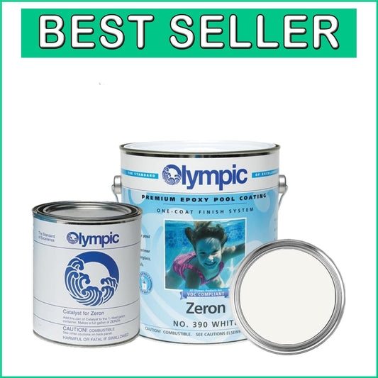 1 Gallon Zeron Two-Part Epoxy Pool Paint - Professional Grade High-Gloss Finish