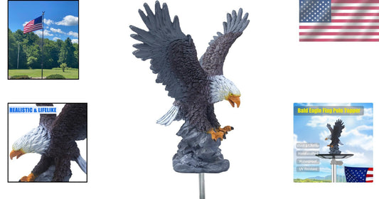 Lifelike Eagle Flagpole Finial - Weather-Resistant and Perfect for Indoor Decor