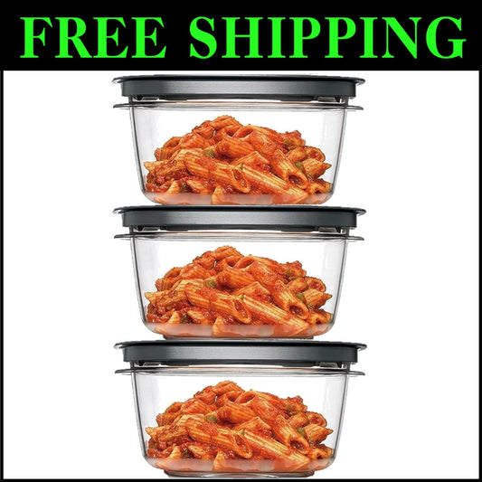 Rubbermaid Premier 5-Cup BPA-Free Food Storage Set - 3 Stackable Containers