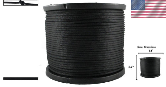 Durable 500ft 1/4" Black Polyester Rope - Perfect for Outdoor & Indoor Use