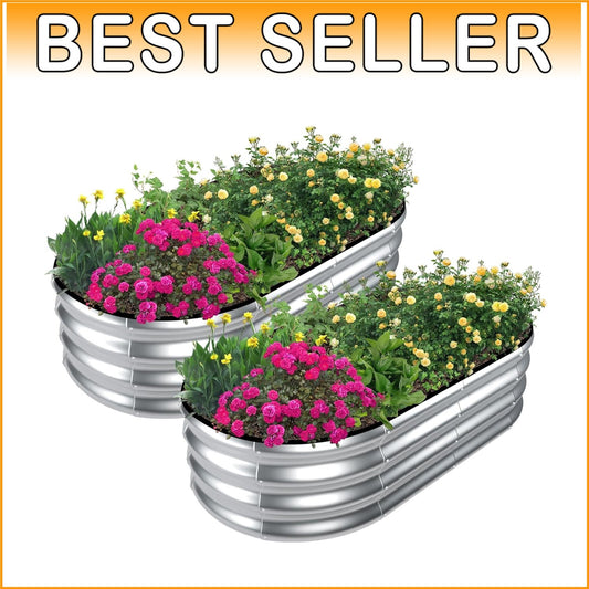 4x2x1ft Galvanized Steel Raised Garden Bed - Stylish & Efficient for Outdoor Use