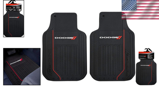 Dodge Elite Series Universal Floor Mat Set - Stylish Black PVC Protection