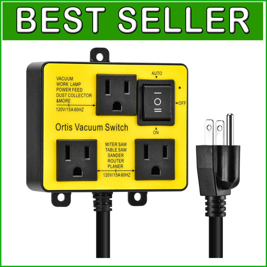 Dual Outlet Automatic Vacuum Switch with Delay - Cleaner Workspaces, Safer Tools
