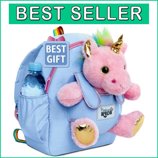 Adorable Unicorn Backpack for Girls 4-6 with Removable Toy – Perfect Gift!