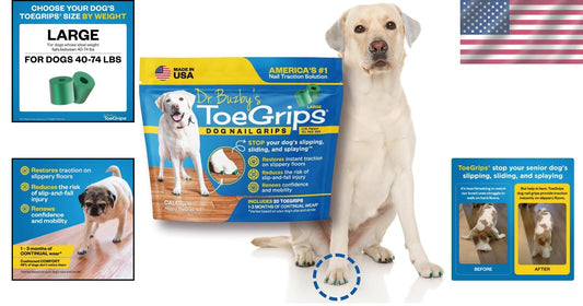 GripZone Technology Large Dog Grippers - 20 Counts for Safe Indoor/Outdoor Use