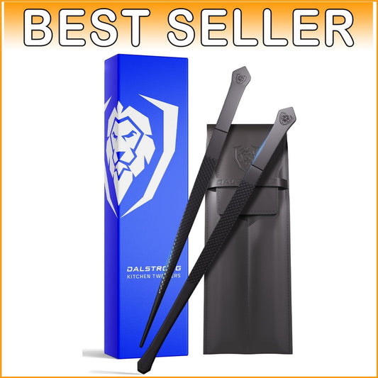 2-Piece Culinary Tweezers Set - High-Precision Stainless Steel - 10" Length