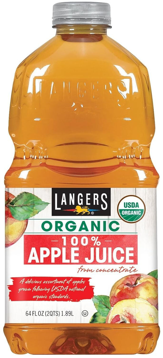 64oz Organic Apple Juice (Pack of 8) - All-Natural, No Artificial Ingredients