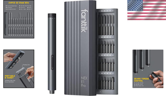3.7V Mini Electric Screwdriver Set with 24 Magnetic Bits - Precision Repair Tool