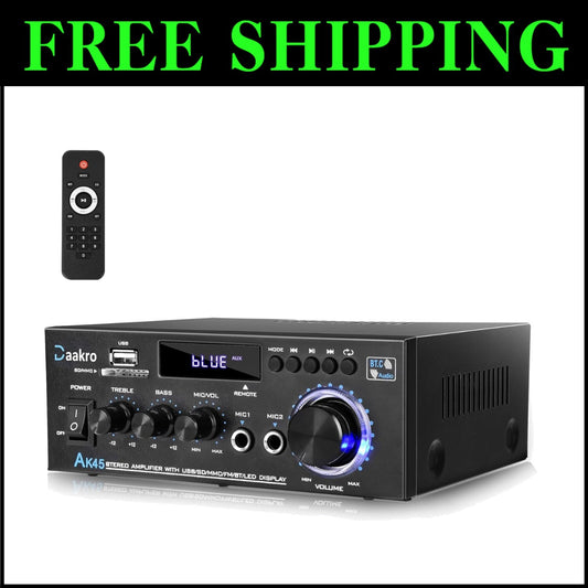 Wireless Home Audio Amplifier, 300W Power with Remote - Perfect for Any Room