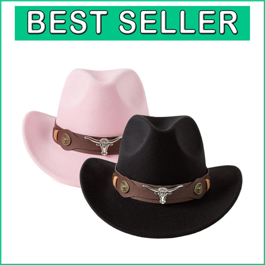 Adjustable Women's Cowboy Hats Set - Chic Western Style with Belt Buckles