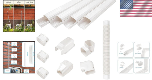 Decorative PVC Mini Split Line Set Cover Kit - 15ft for Stylish AC Installations