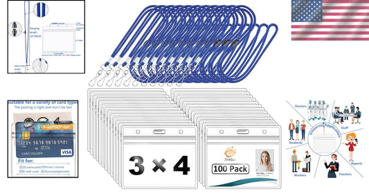 Clear PVC Name Tag Holders with Soft Breakaway Lanyards - Perfect for Events