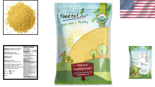 15 lbs Organic Whole Grain Millet - Versatile, Gluten-Free, and Kosher