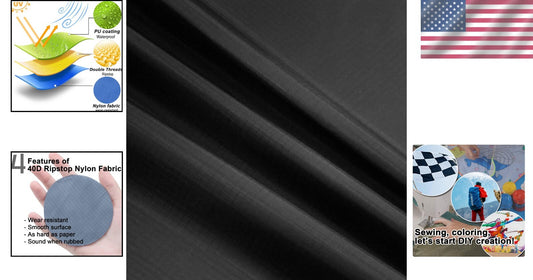 40D Waterproof Ripstop Nylon Fabric - 60x393 Inch, Lightweight for DIY Projects