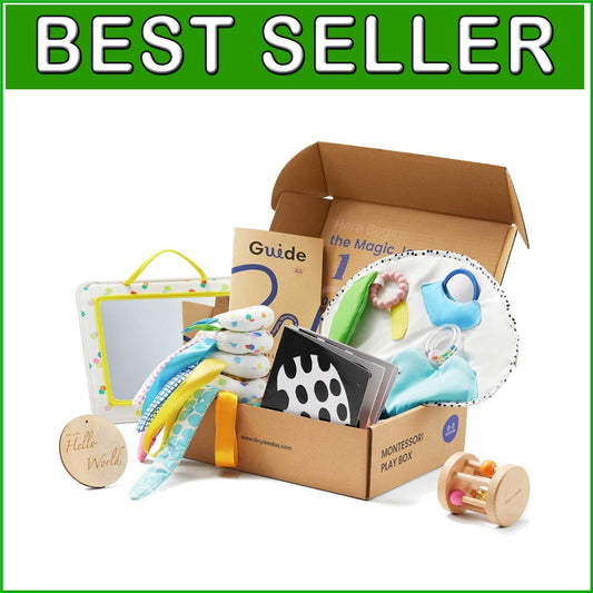 Engaging Montessori Baby Play Set – Mirror, Rolling Bell & Black & White Cards