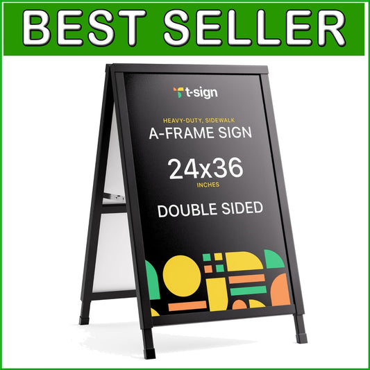 Weatherproof A-Frame Sandwich Board with 2 Corrugated Plastic Posters Included